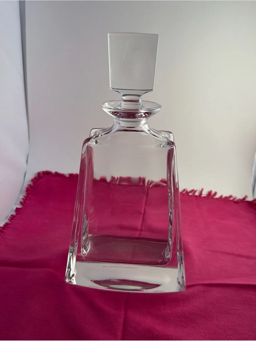 Crystal Decanter with Stopper Heavy 10.75” tall Modern